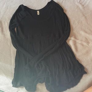 Free people long sleeve see through shirt